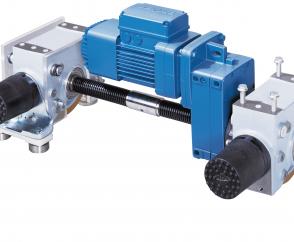Antriebslösungen aus dem Baukasten. Flachgetriebemotor als Zentralantrieb mit Laufradsystem LRS und umfangreichem Zubehör