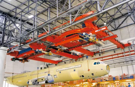 Höchste Präzision beim Transport von kompletten Flugzeugrümpfen