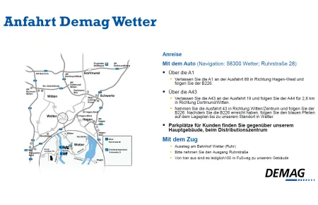 Anfahrt zum Demag Standort Wetter.