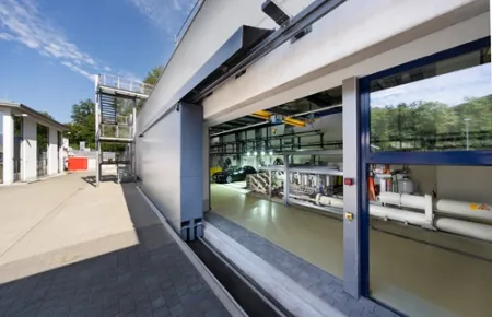 Demag Radblock DRS und DRS-M verfahren ein Strahlenschutztor.